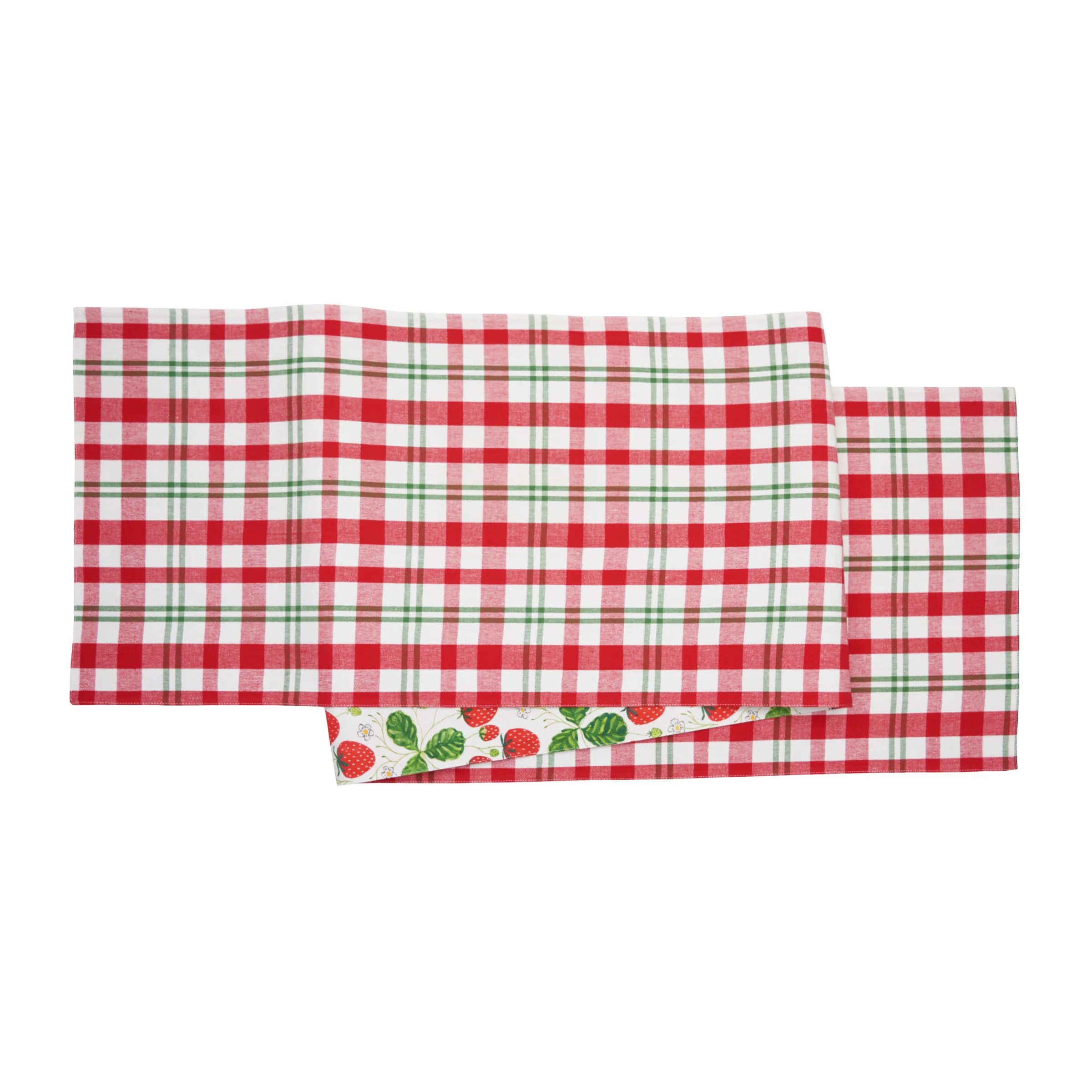 C&F Home Strawberry Patch & Plaid Table Runner - Image 2