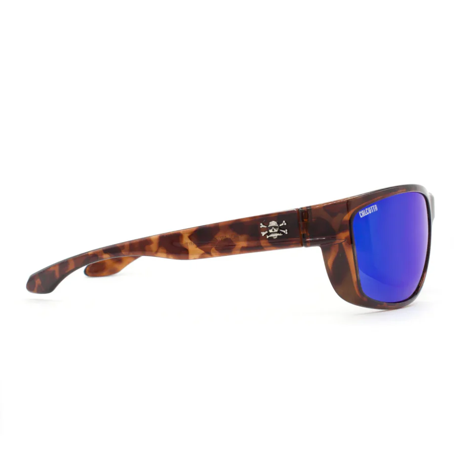 Calcutta Cross Tortoise Frames - Blue Mirror Lens - Polarized Sunglasses - Image 3