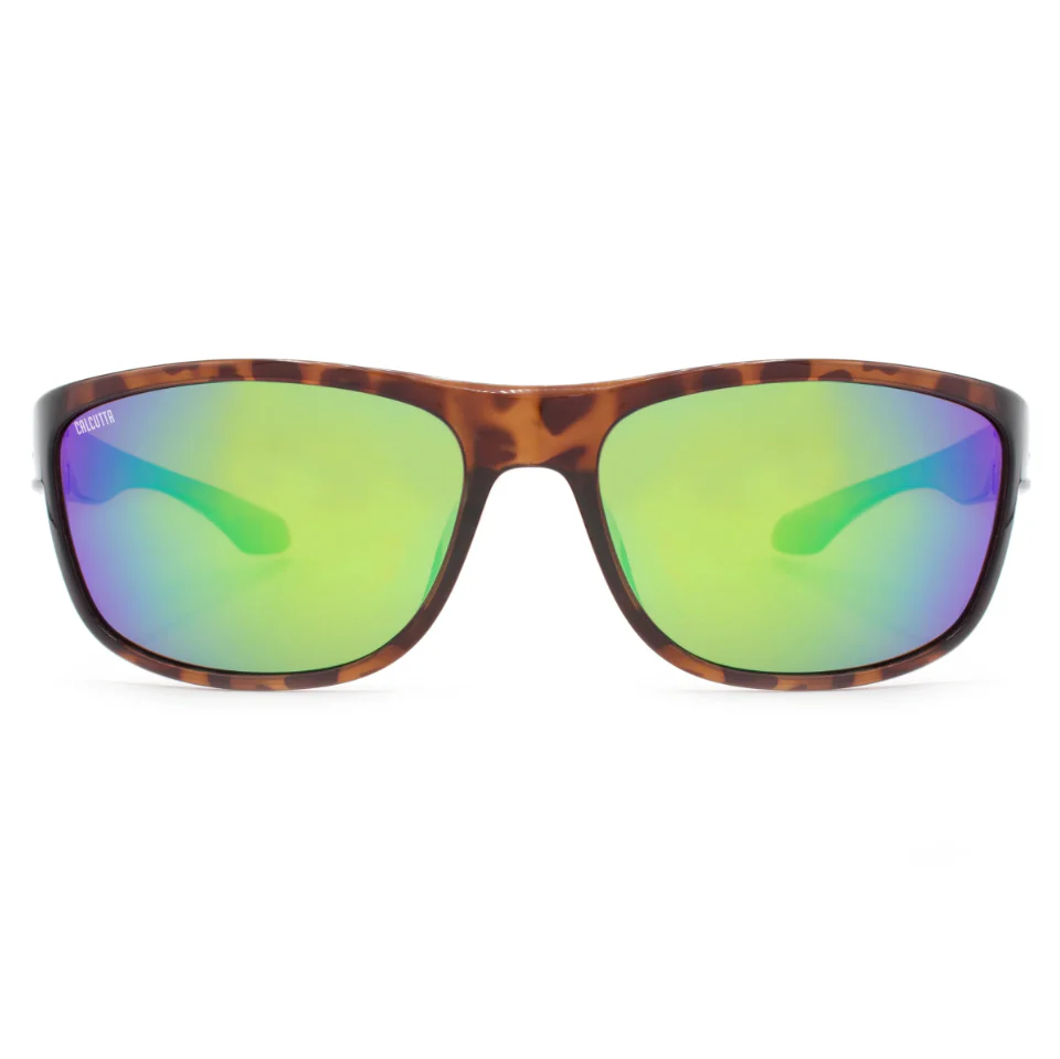 Calcutta Cross Tortoise Frames - Green Mirror Lens - Polarized Sunglasses - Image 2