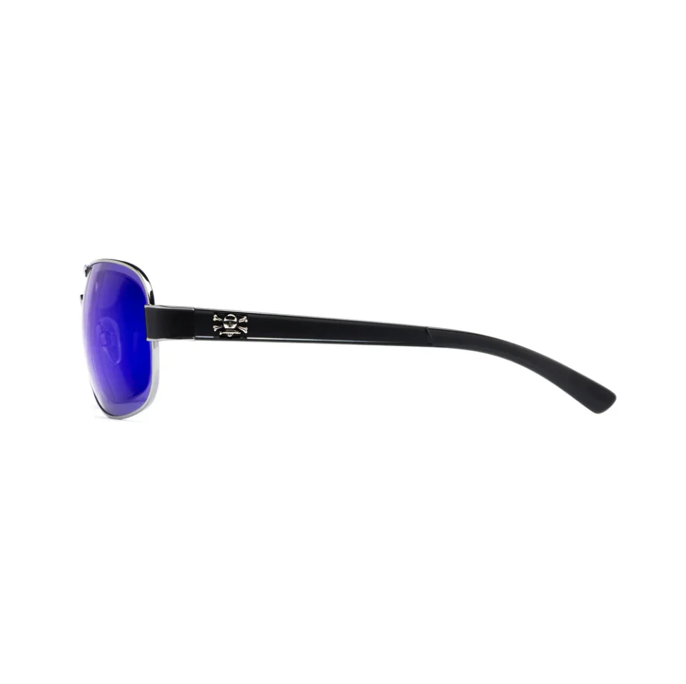 Calcutta Roanoke Black Wire Frames - Blue Mirror Lens - Polarized Sunglasses - Image 4