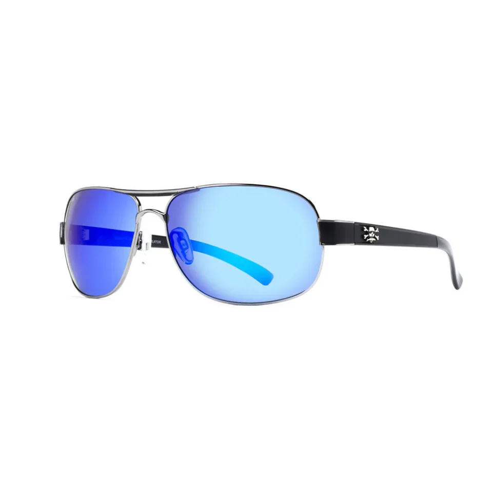 Calcutta Roanoke Black Wire Frames - Blue Mirror Lens - Polarized Sunglasses - Image 5