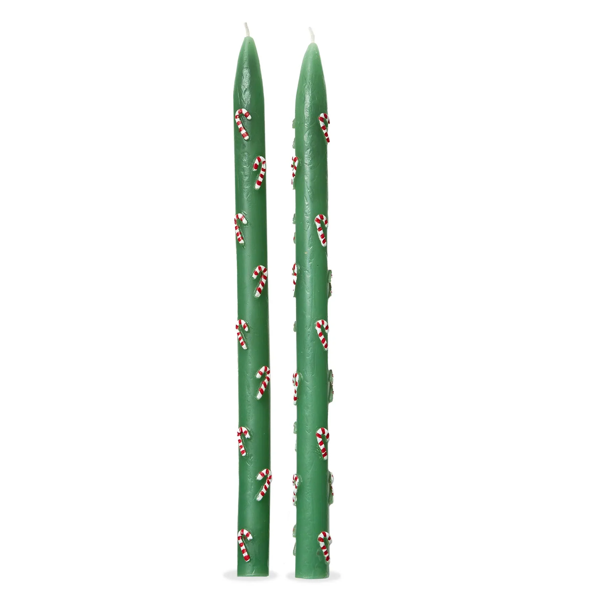 tag Candy Cane Hand Painted Taper - Set Of 2