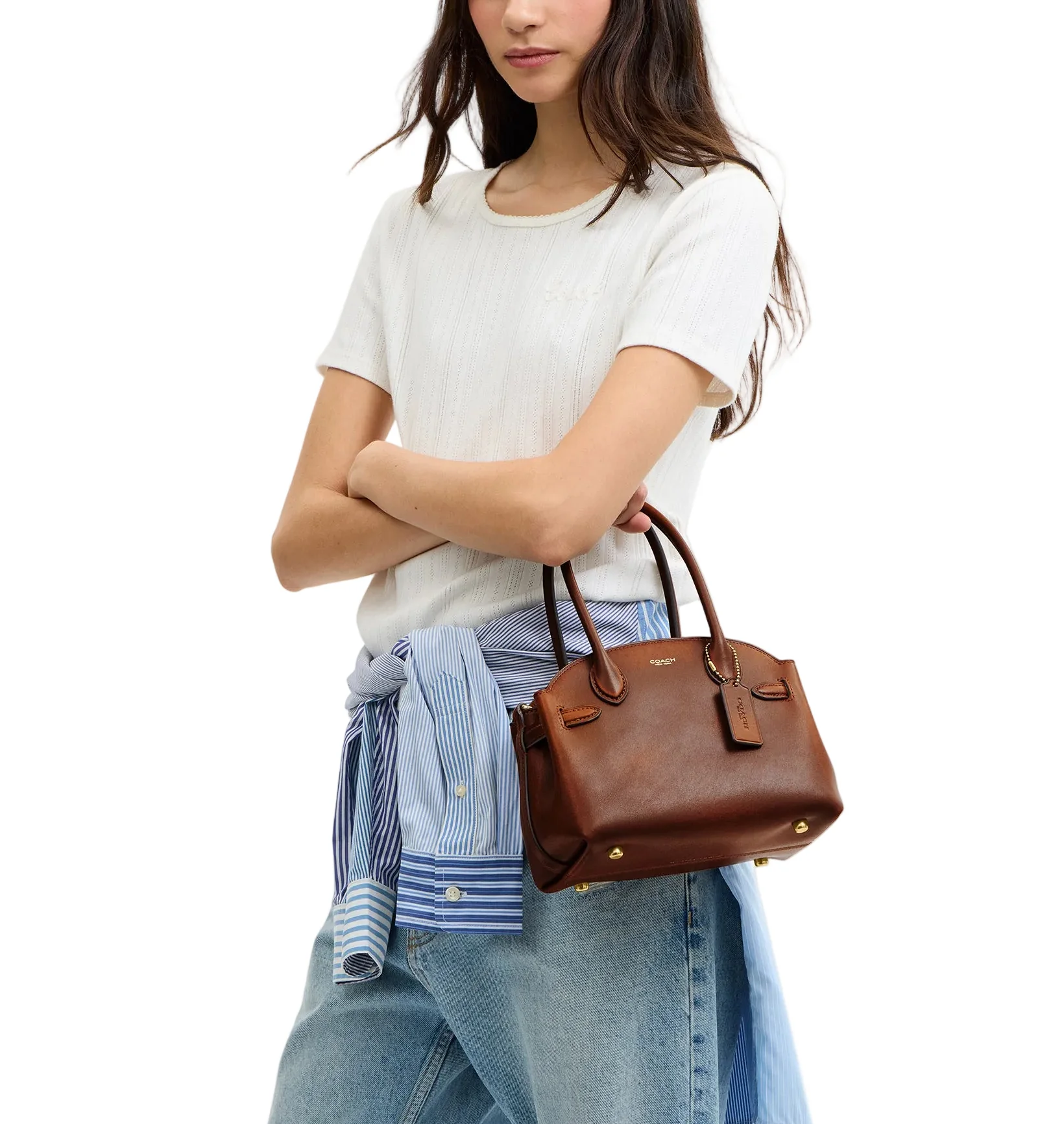 COACH Loved Leather Soft Empire Carryall 21 Shoulder Handbag - Image 8