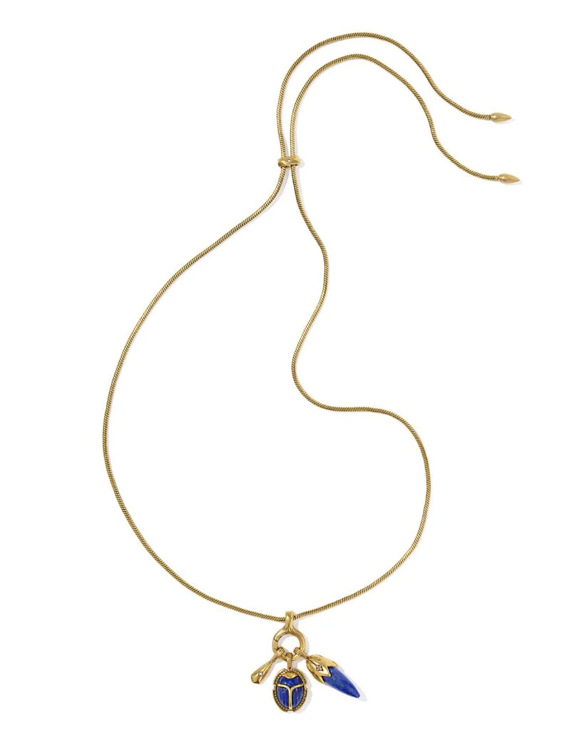 Kendra Scott Catherine Blue Lapis Charm Necklace - Gold Plated - Image 2