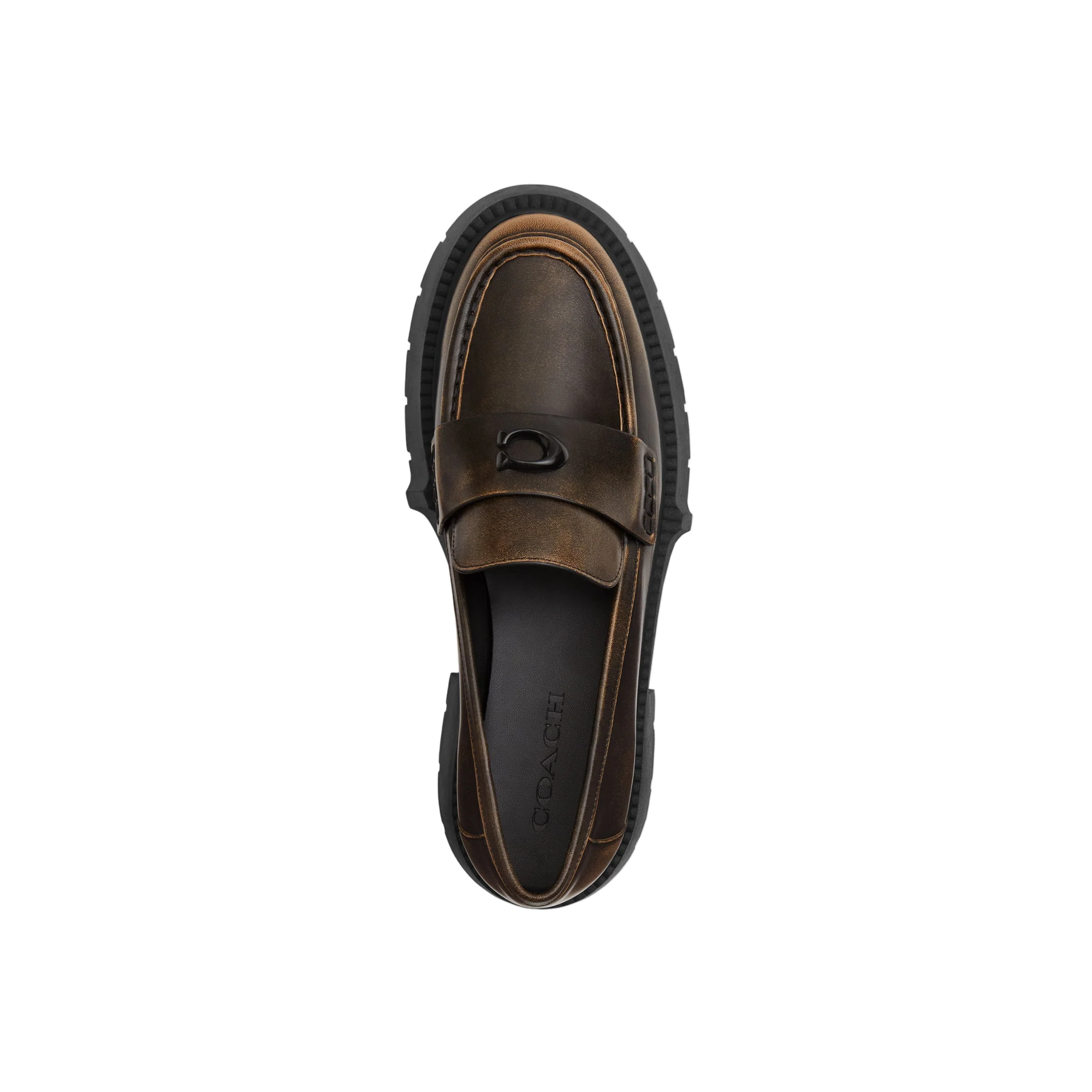 Coach Womens Leah Loved Leather Platform Loafer - Image 3