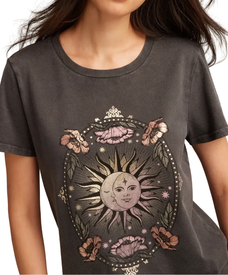 Lucky Brand Womens Celestial Floral Sun Classic Crew Shirt - Image 3