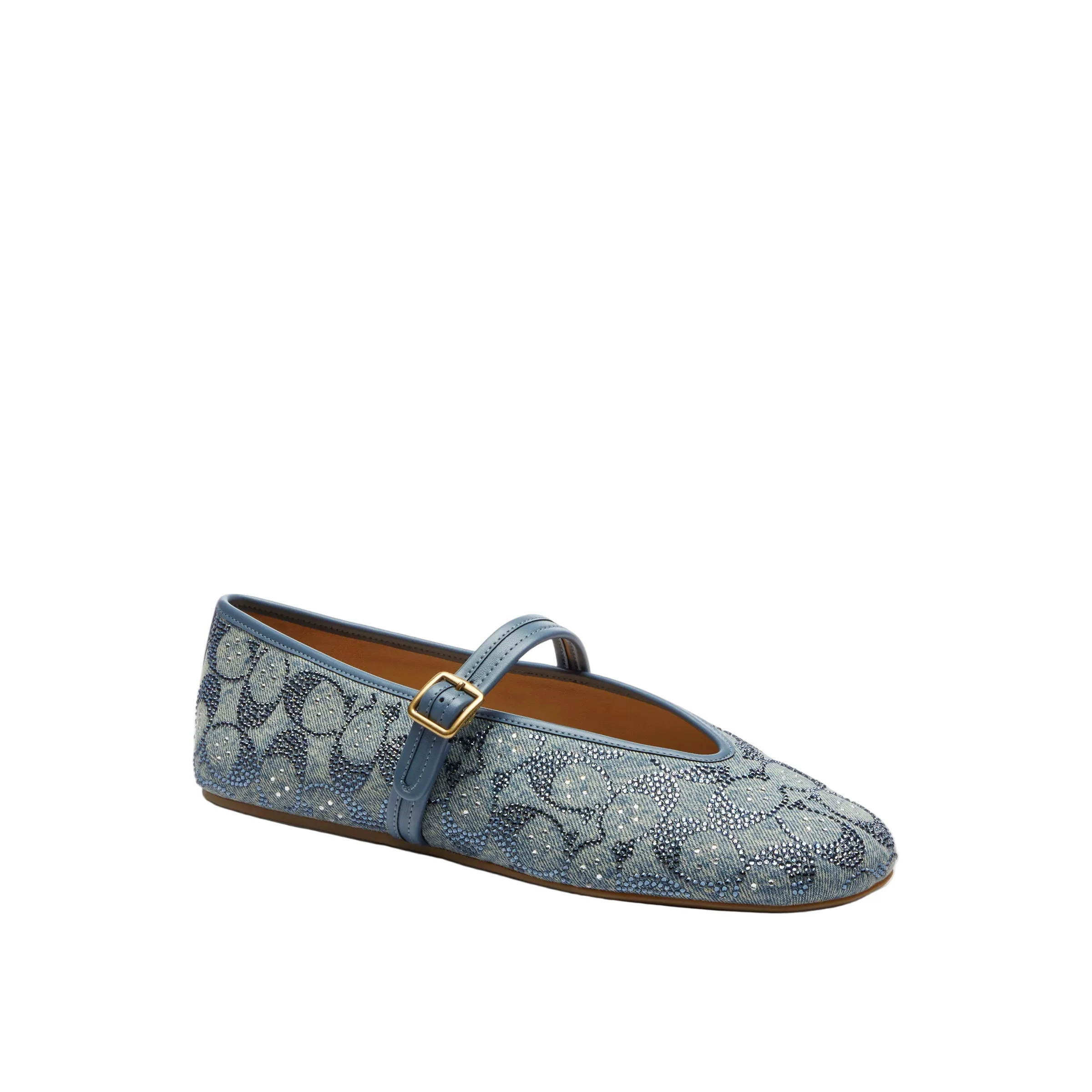 COACH Womens Crystal Signature Denim Mary Jane Shoes - Image 3