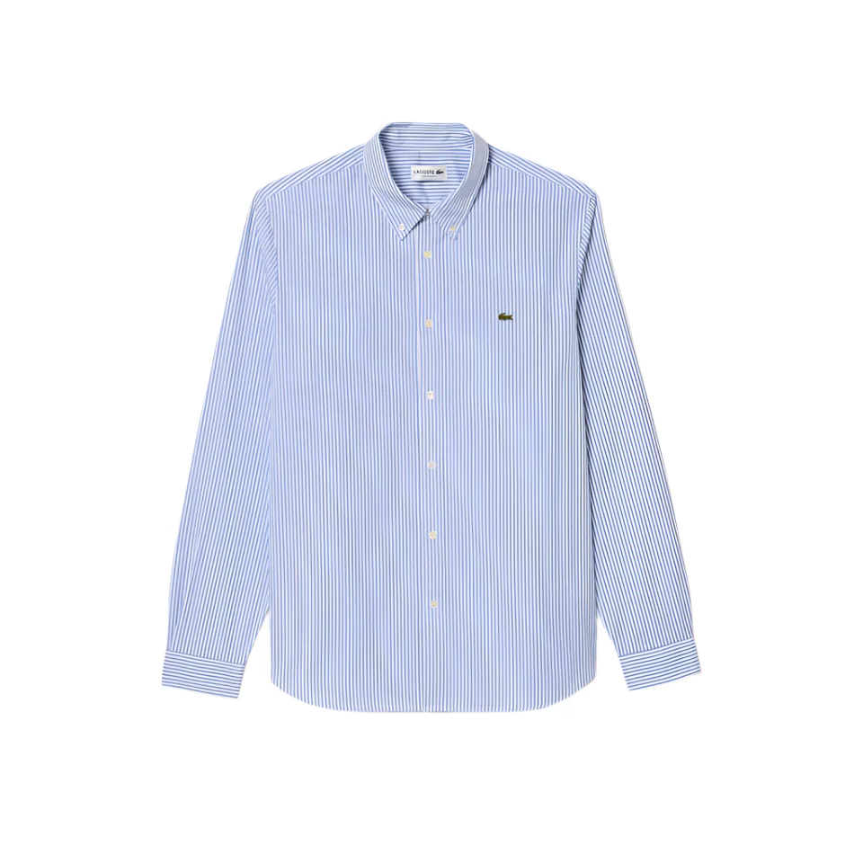 Lacoste Mens Regular Fit Striped Cotton Long Sleeve Shirt - Image 2