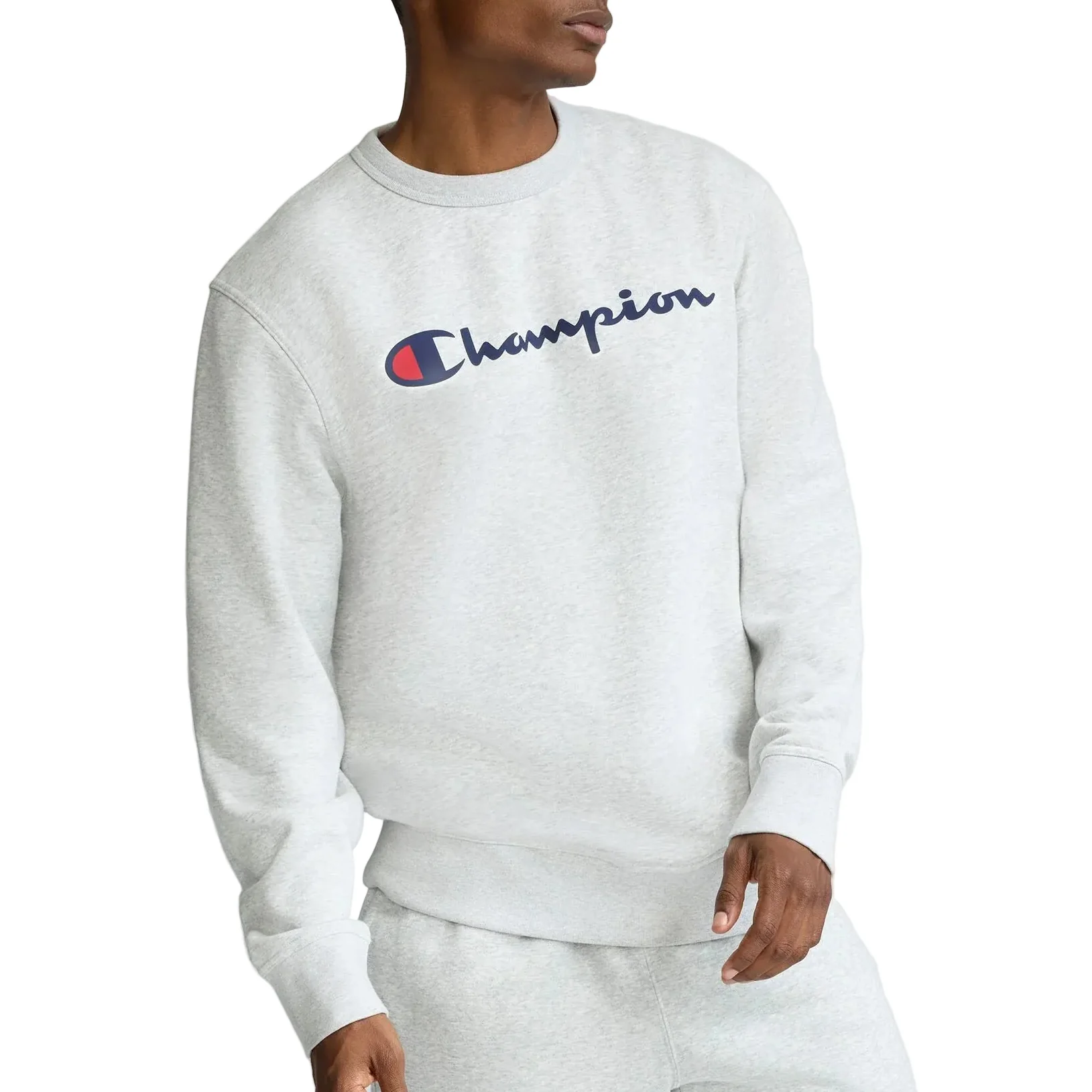 Champion Mens Classic Script Logo Powerblend Crewneck Sweatshirt - Image 2