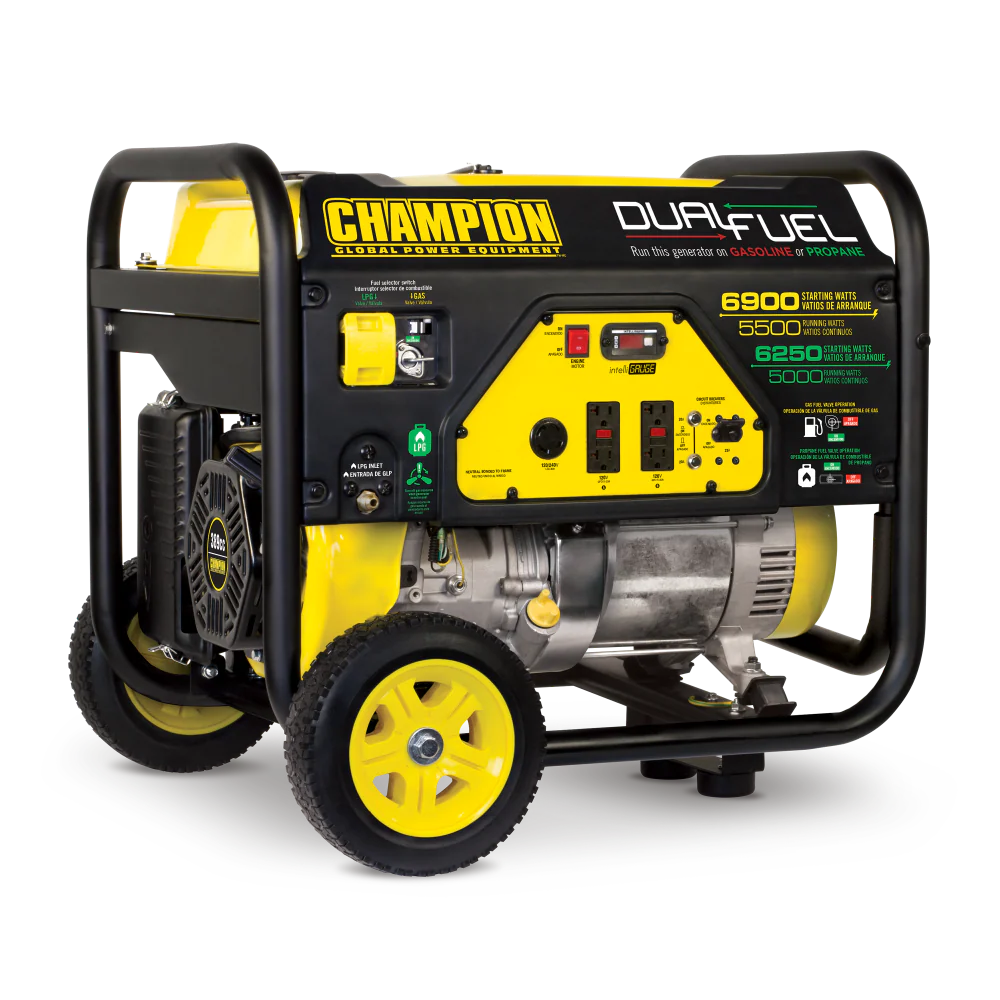 Champion Power Equipment 5500-Watt Dual Fuel Portable Generator with Wheel Kit