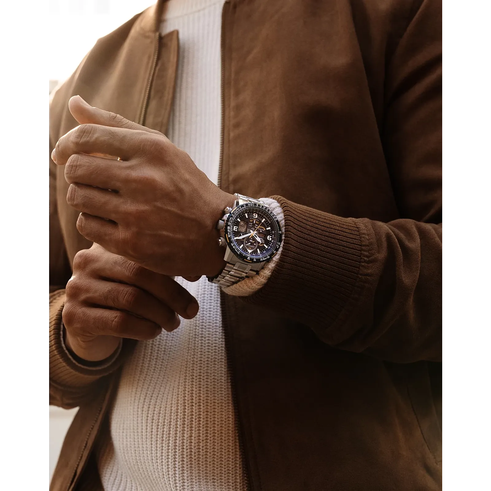 Citizen Mens Promaster Skyhawk A-T Watch - Silver -Tone Stainless Steel Bracelet - Image 5
