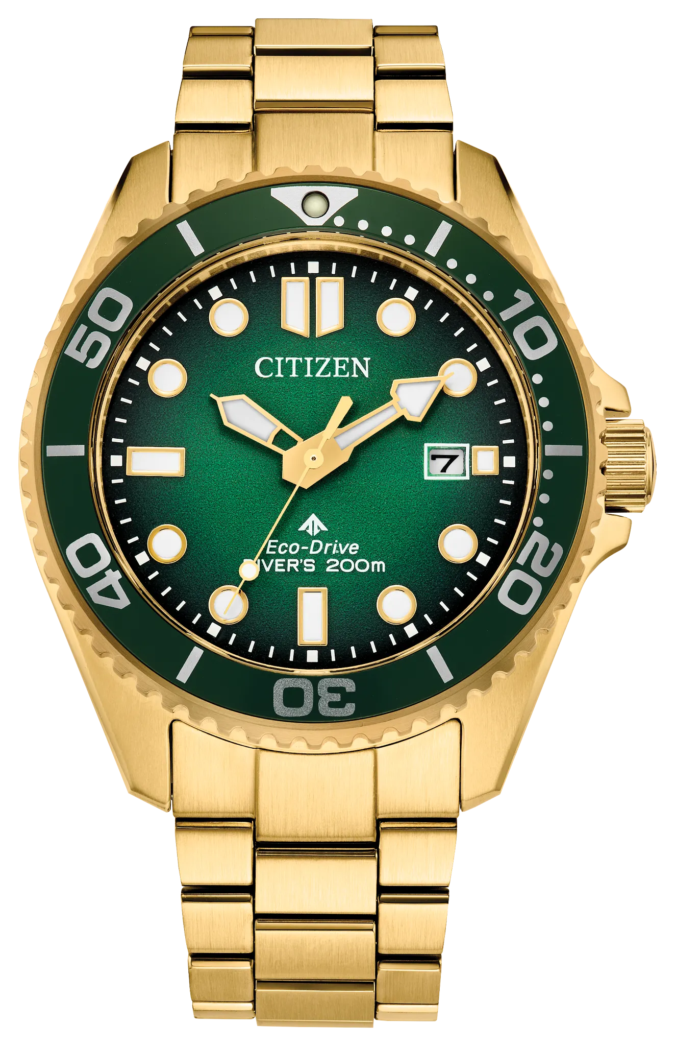 Citizen Mens Promaster Dive Watch - Gold-Tone Stainless Steel Bracelet
