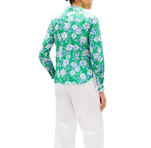 Tommy Hilfiger Womens Printed Button-Front Roll-Tab Shirt - Image 2
