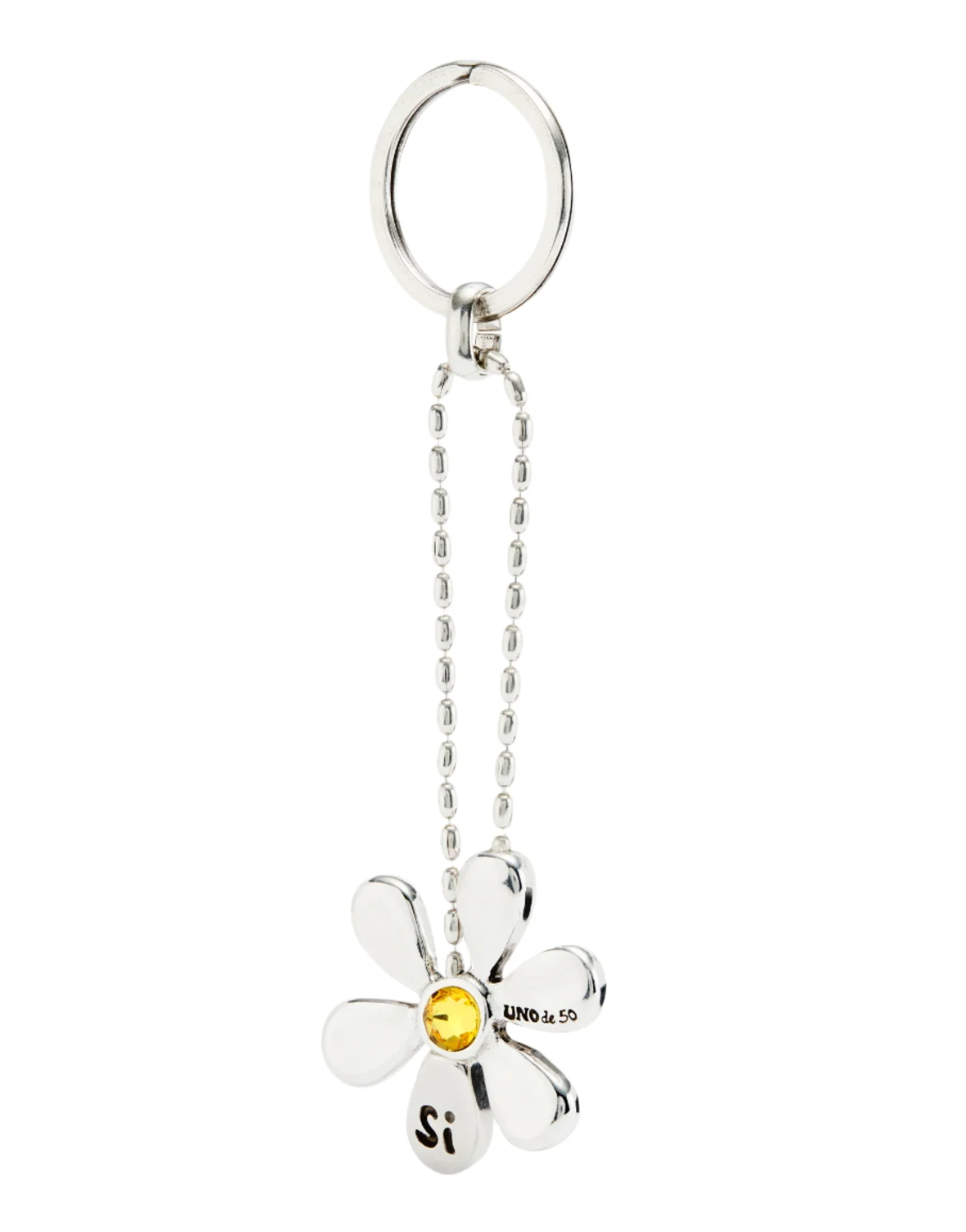 UNOde50 Silver-Plated Flower Key Ring