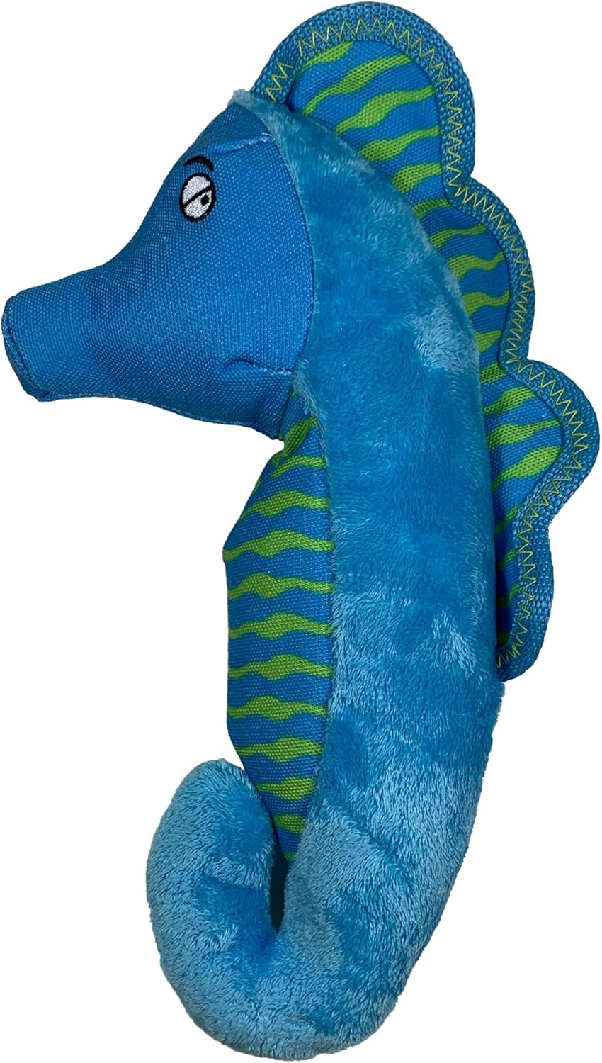 Spunky Pup Clean Earth Plush Dog Toy - Sea Horse - Image 2