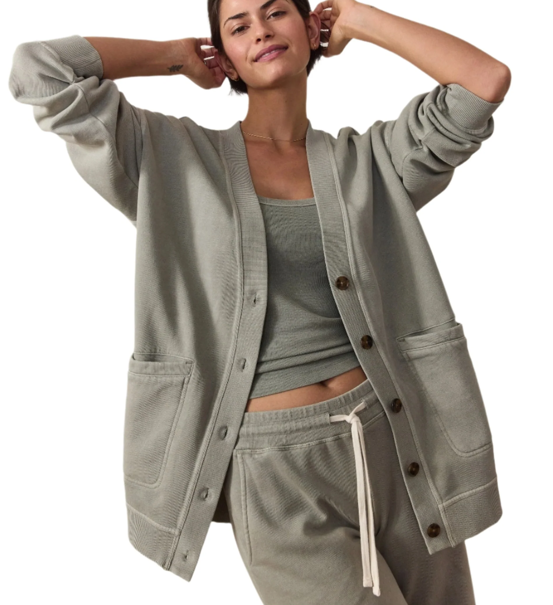 Marine Layer Womens Cloud 9 Fleece Cardigan - Image 3