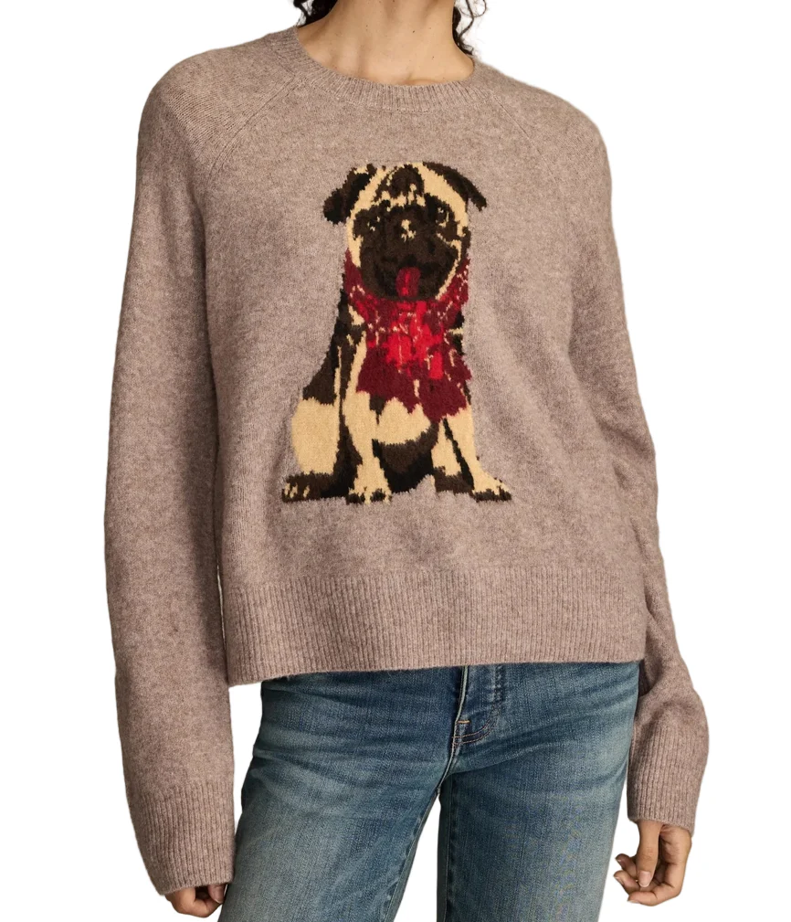 Lucky Brand Womens Cloud Soft Bug Crewneck Sweater