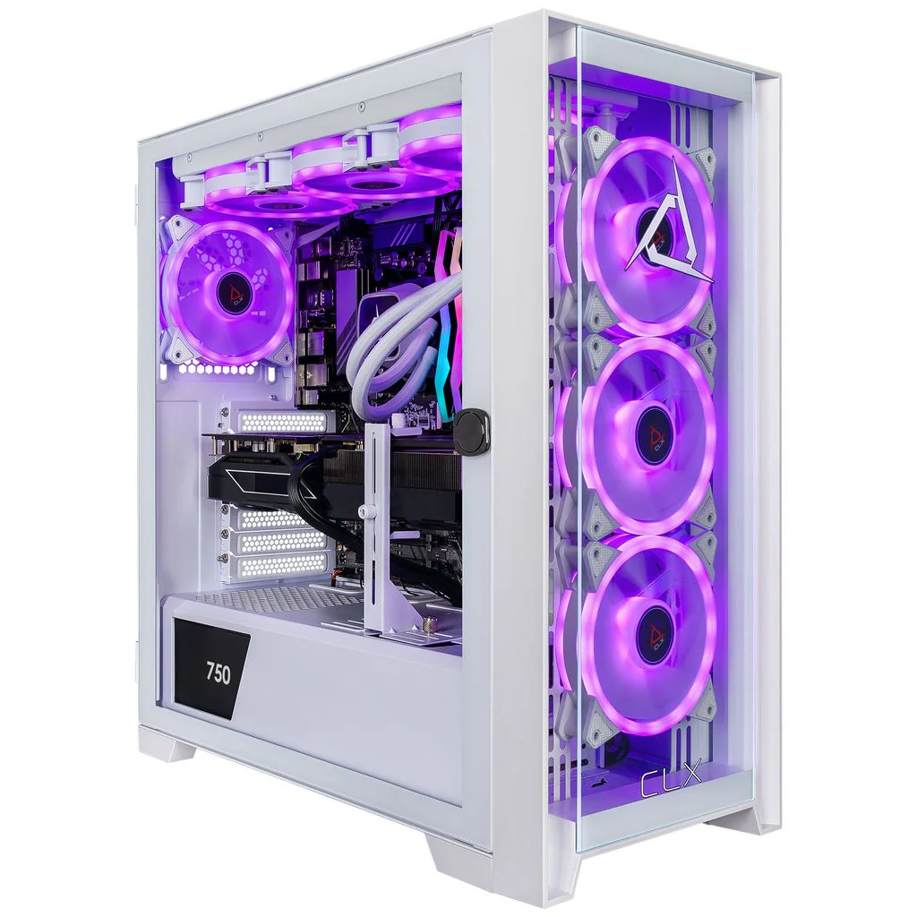 CLX SET Gaming Desktop - Liquid Cooled AMD Ryzen 9 9900X 4.4GHz 12-Core Processor, 32GB DDR5 Memory, GeForce RTX 5070 Ti 16GB GDDR7 Graphics, 2TB NVMe M.2 SSD, WiFi, Windows 11 Home 64-bit