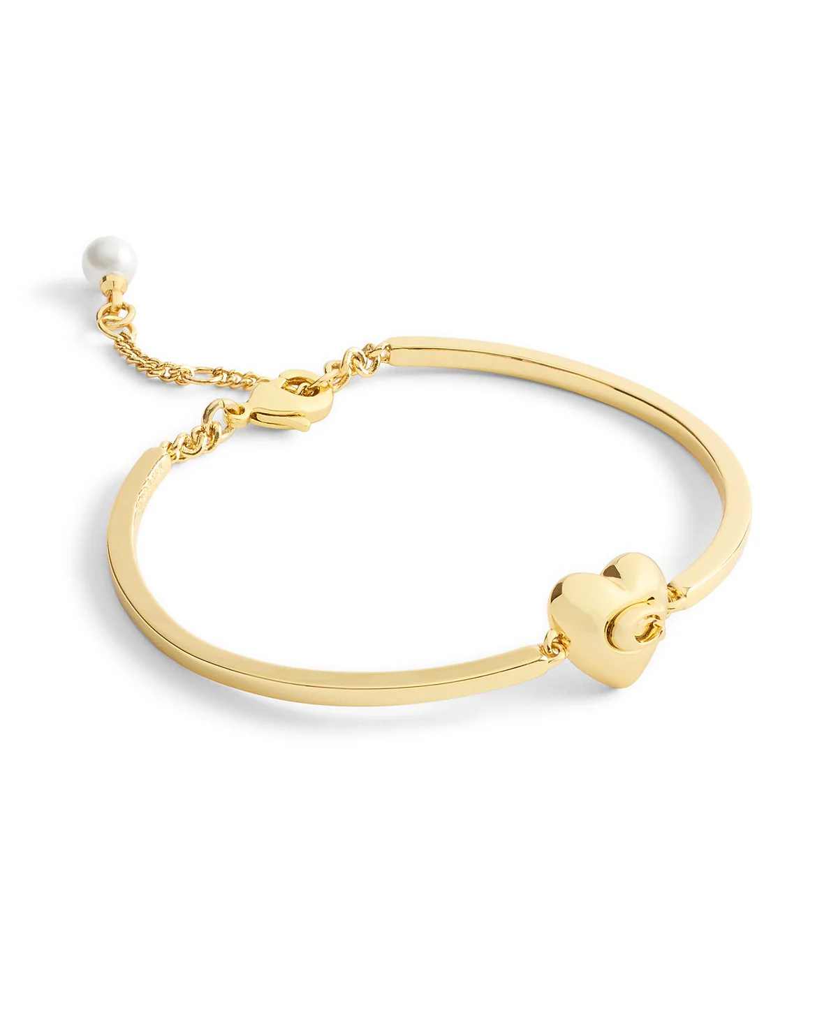 Coach Signature Gold Heart Bracelet