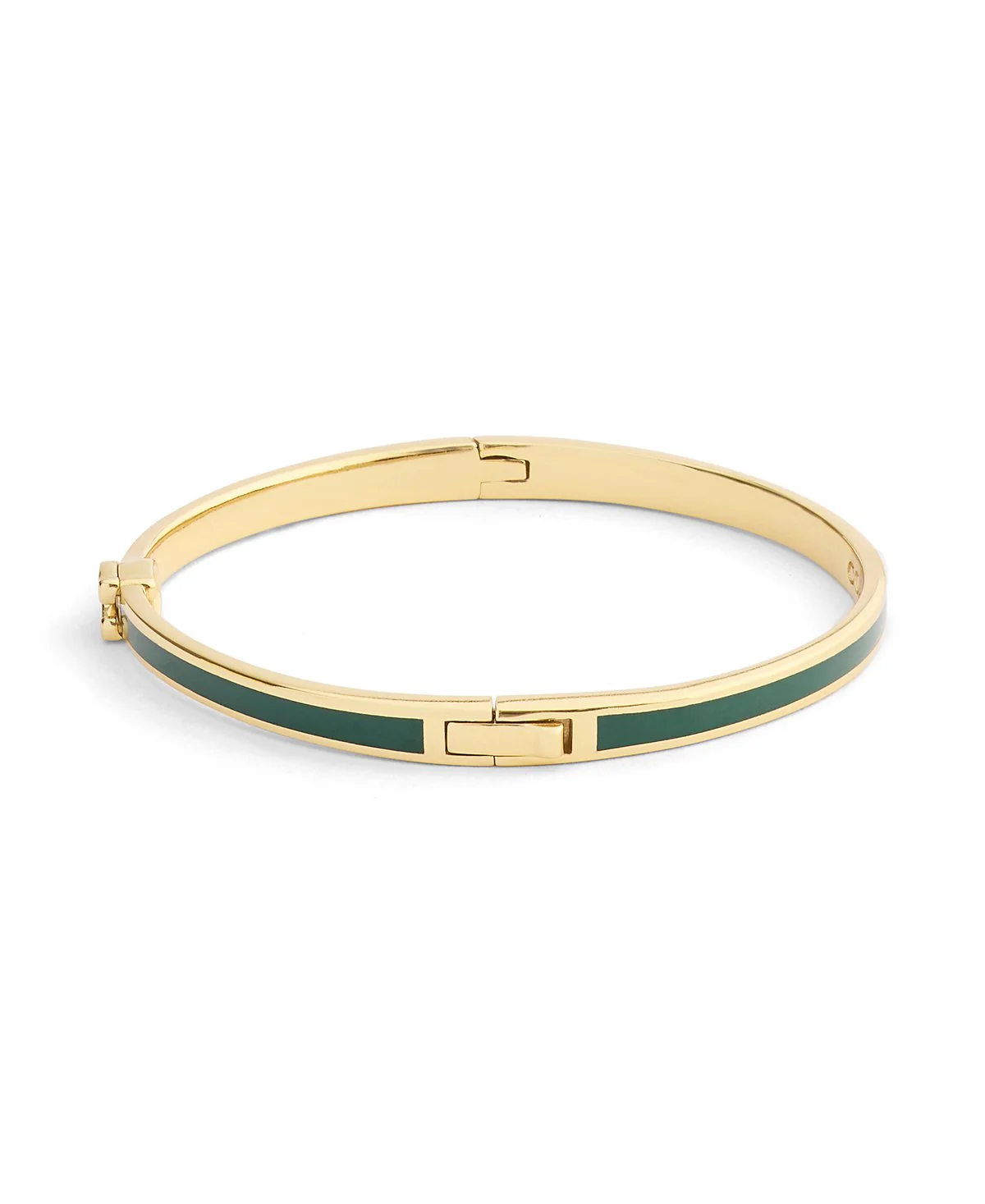 Coach Gold-Plated Green Enamel Hinged Bracelet - Image 5