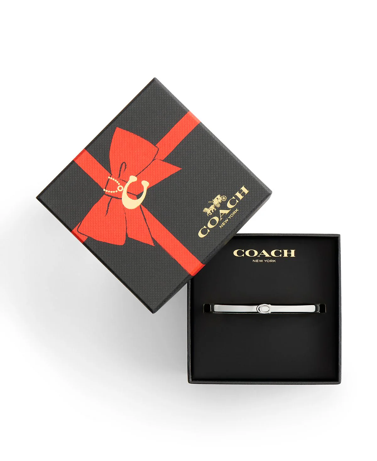 Coach Silver C Hinge Bangle Bracelet