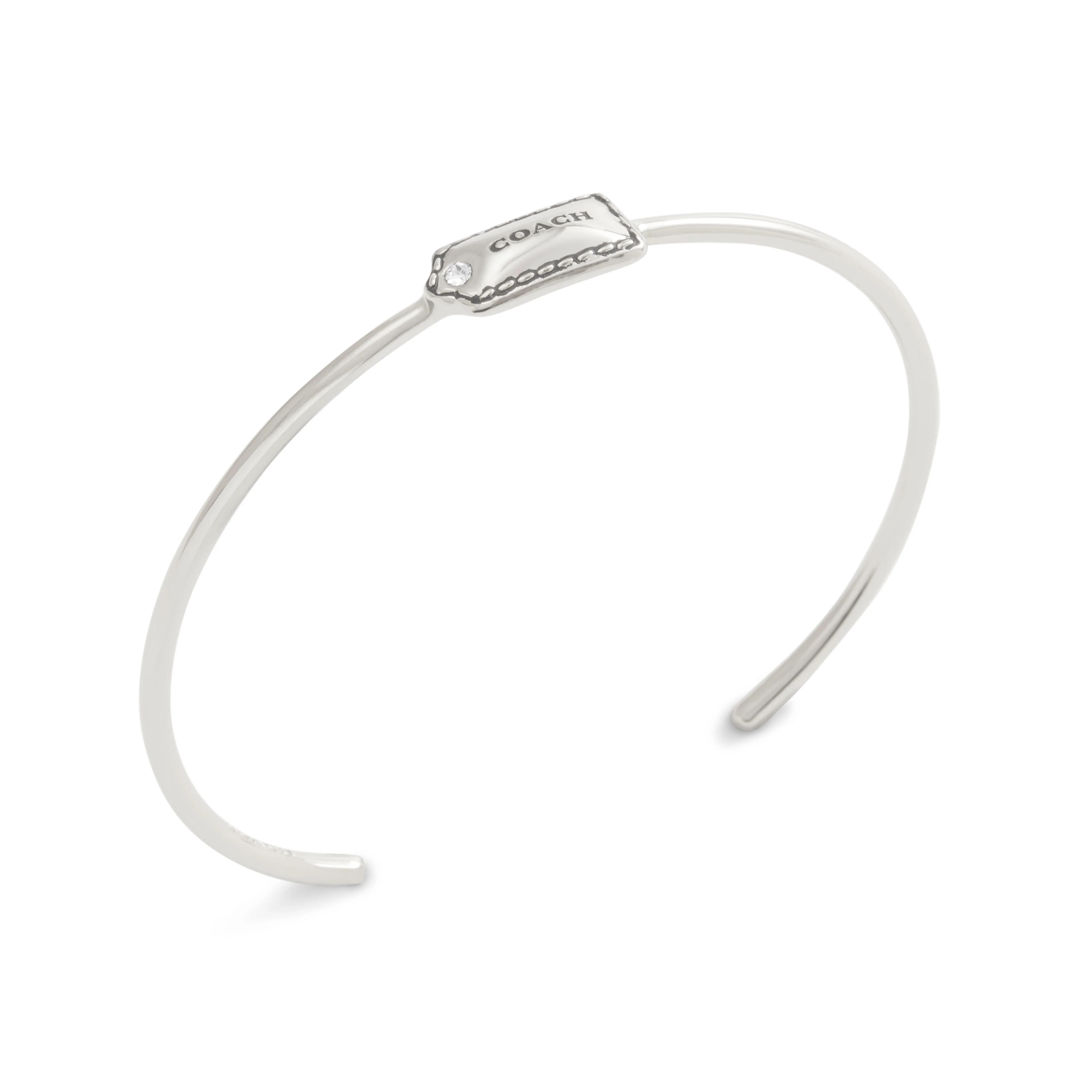 Coach Signature Hangtag Thin Cuff Bracelet - Silver-Tone - Image 2