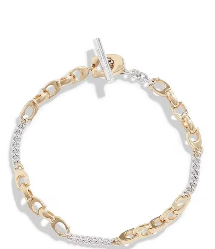 Coach Signature C Mixed Chain Line Bracelet - Two-Tone - Image 2