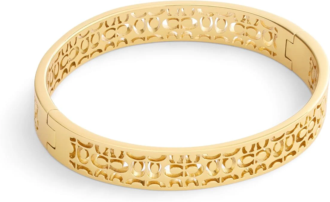 Coach Signature Quilted Cut Out Hinged Bangle Bracelet - Image 3