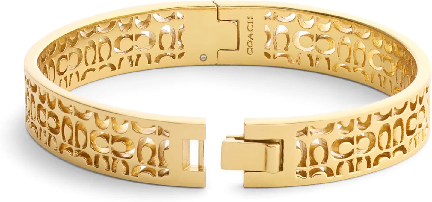 Coach Signature Quilted Cut Out Hinged Bangle Bracelet - Image 5