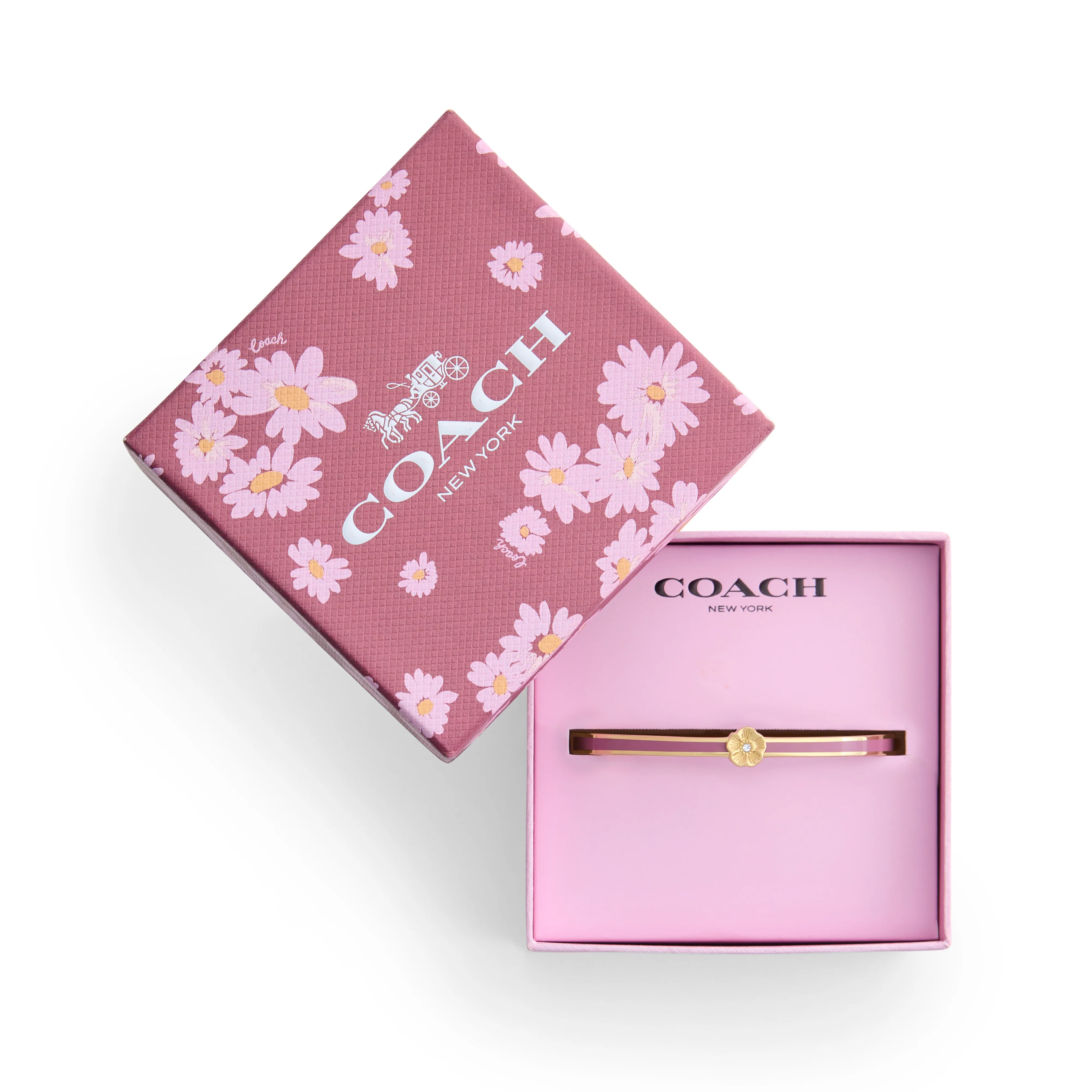 COACH Signature Tea Rose Enamel Bangle Boxed Bracelet - Image 6