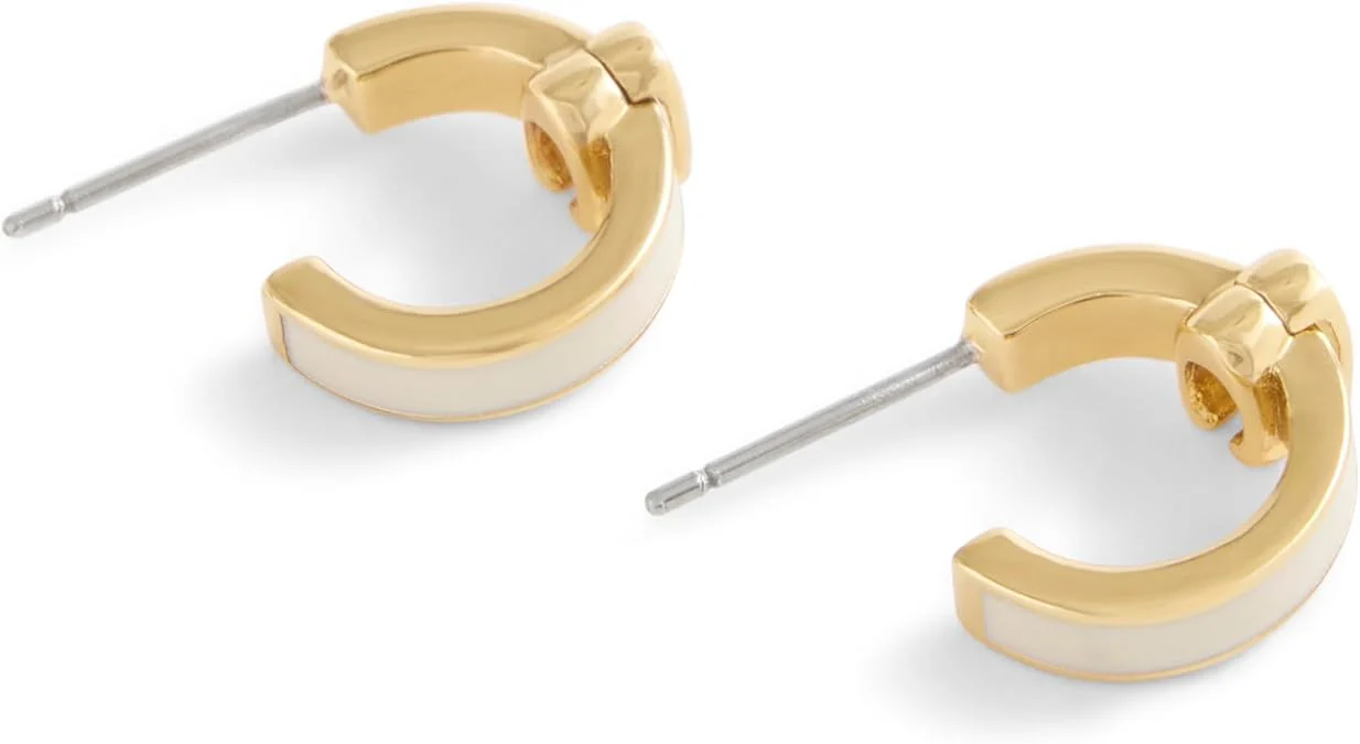 Coach Signature C Enamel Hinged Bangle Huggie Earrings - Image 3