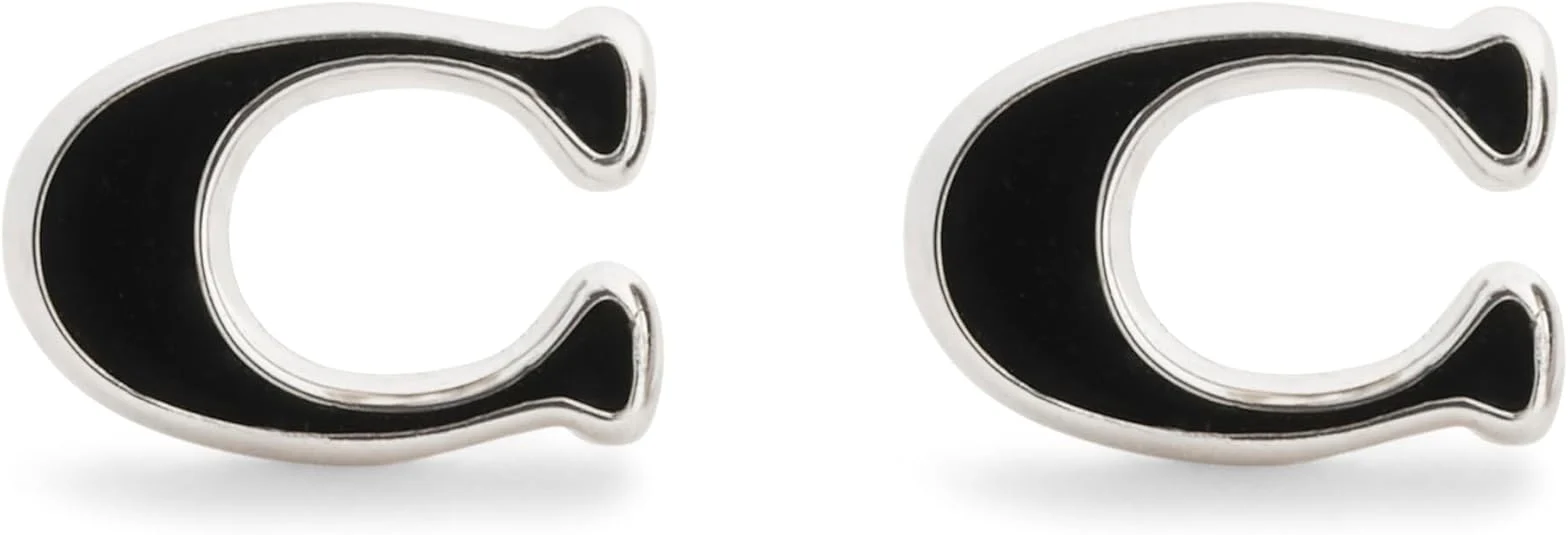 Coach Signature C Enamel Stud Earrings - Image 2
