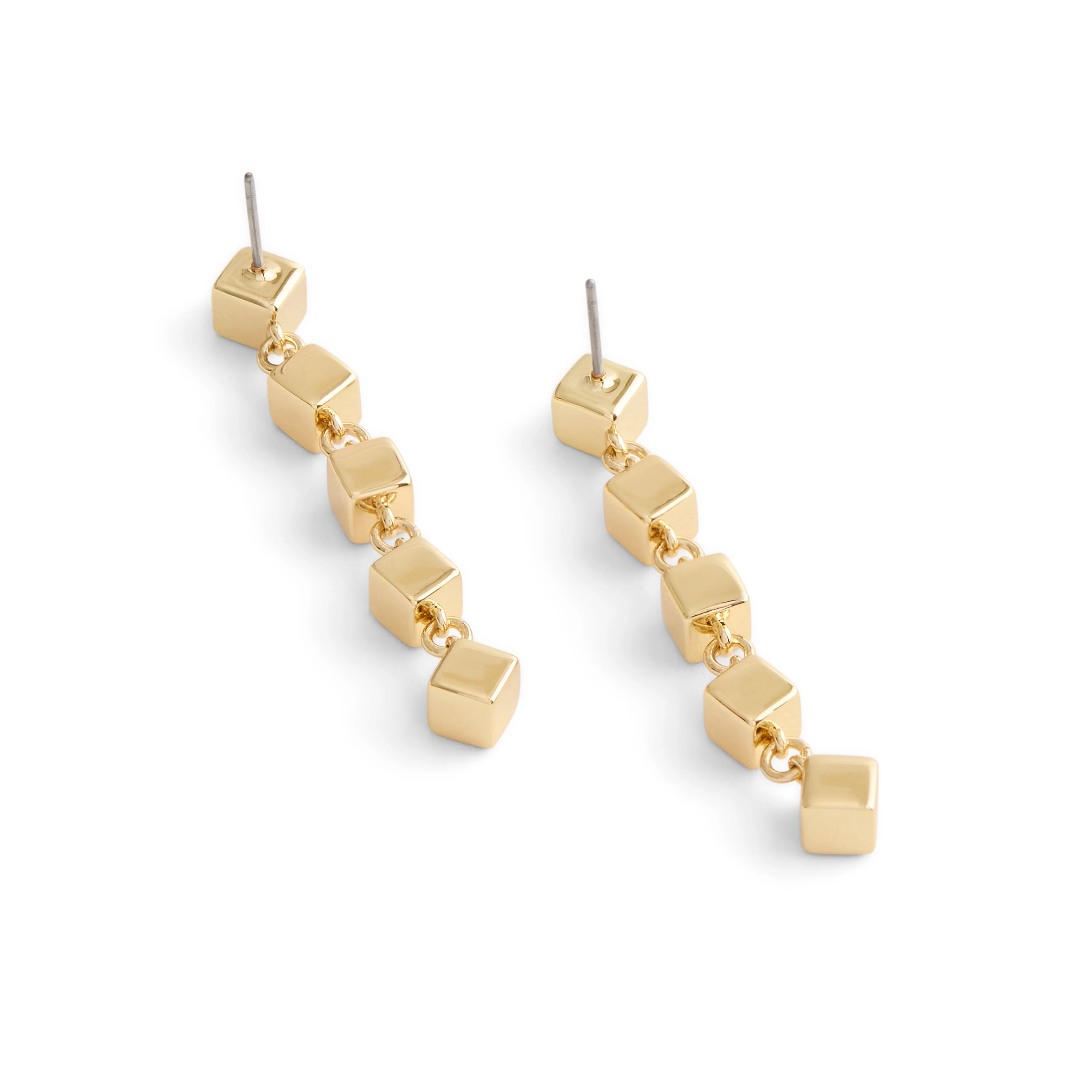 Coach Signature Logo Enamel Cube Linear Earrings - Image 2