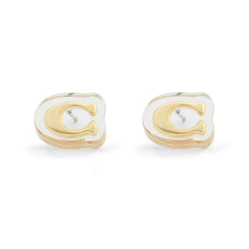 Coach Signature C Lucite Stud Earrings