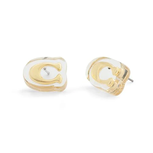 Coach Signature C Lucite Stud Earrings - Image 2