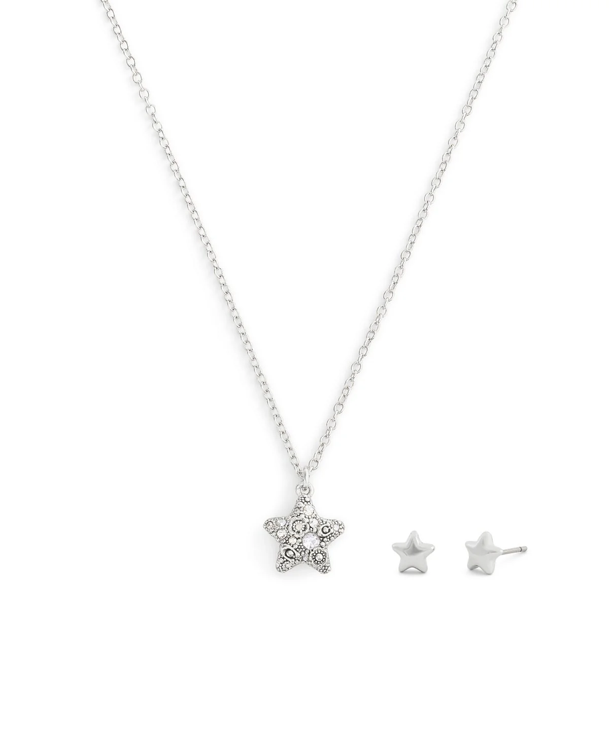 Coach Silver Pavé Star Necklace & Earrings Boxed Jewelry Set - Image 2