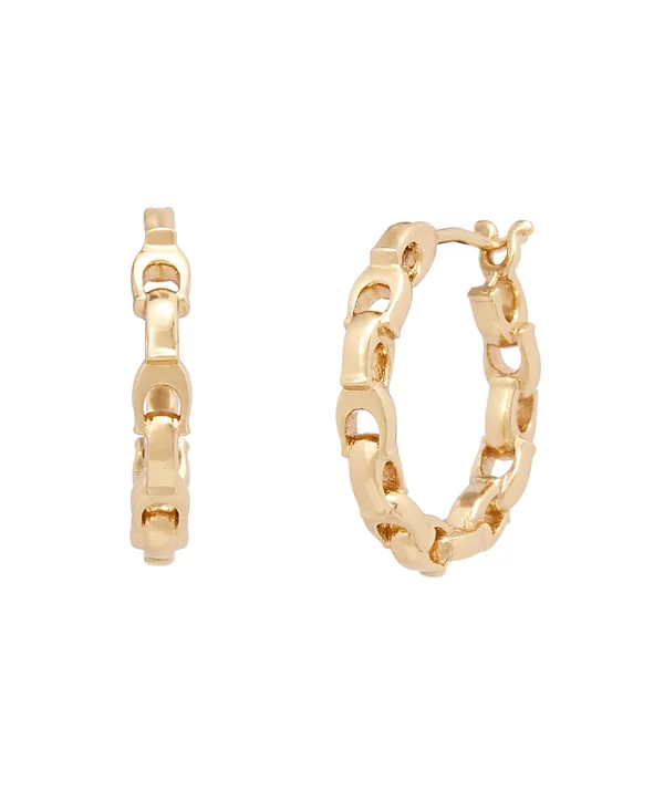 Coach Signature Chain Small Hoop Earrings