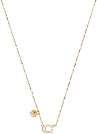 Coach Signature C Tea Rose Short Pendant Necklace - Image 2