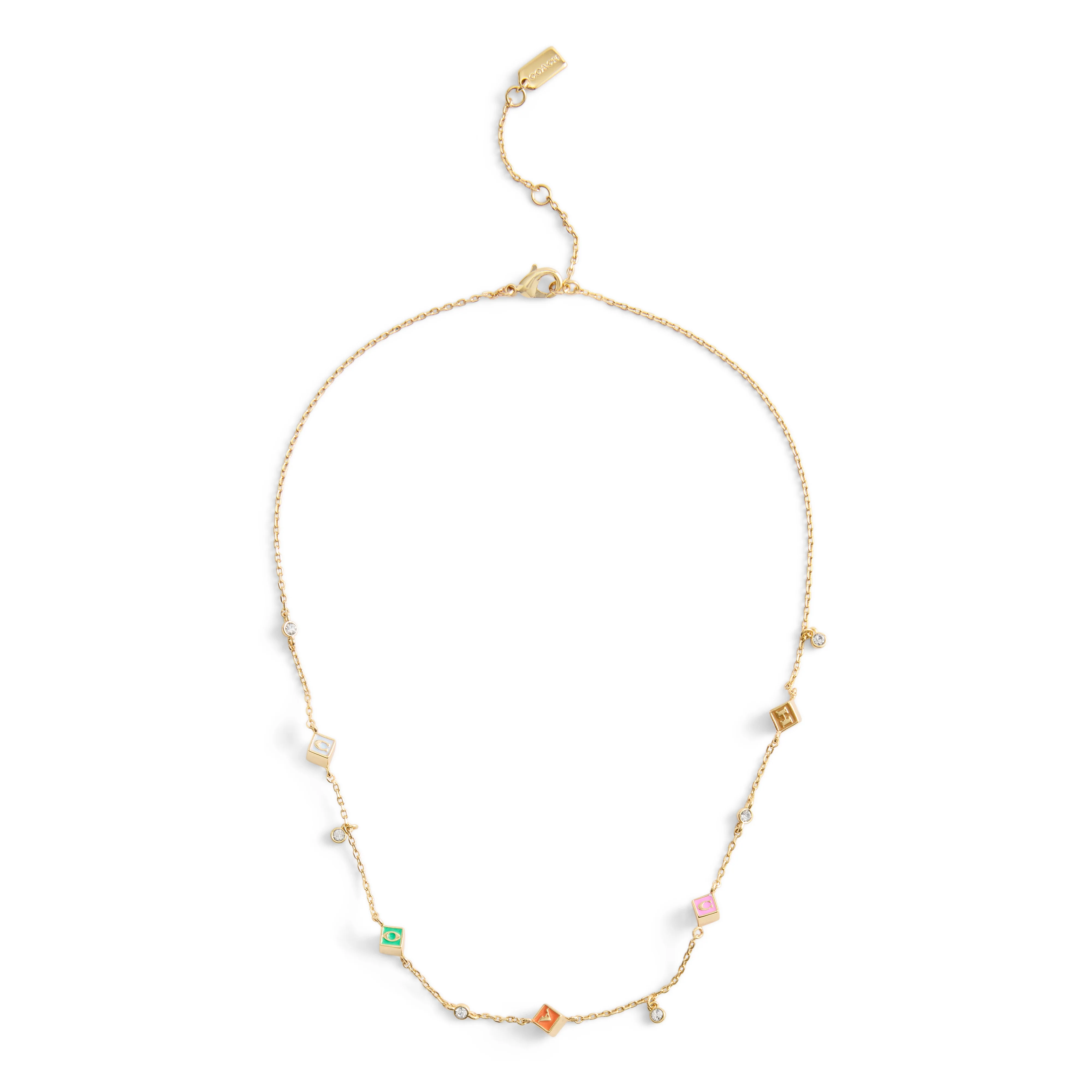 Coach Signature Logo Enamel Cube Strand Necklace - Image 2
