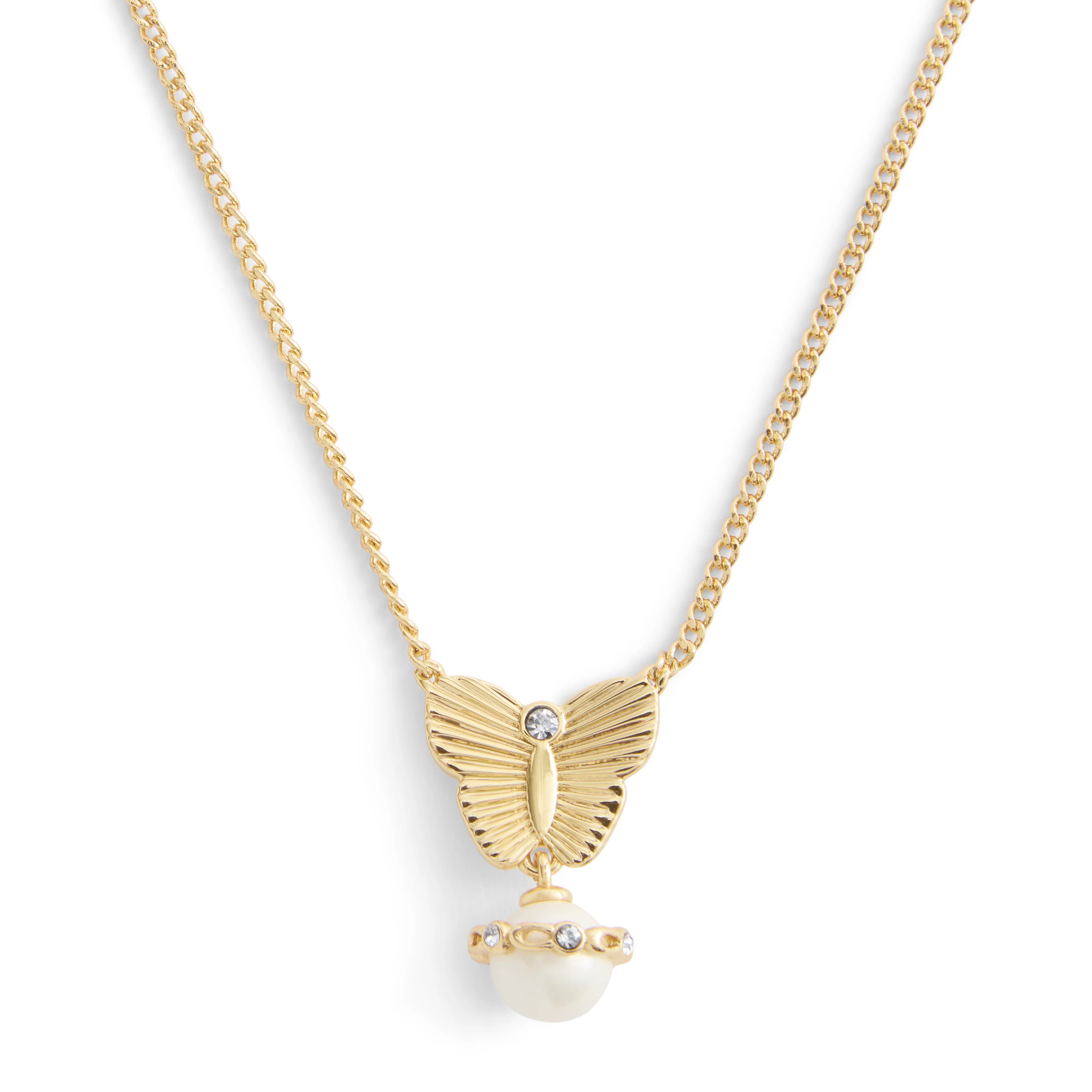 Coach Signature Heritage Butterfly Pearl Pendant Necklace - Image 3