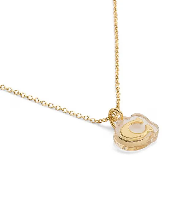 Coach Signature C Lucite Pendant Necklace - Image 3