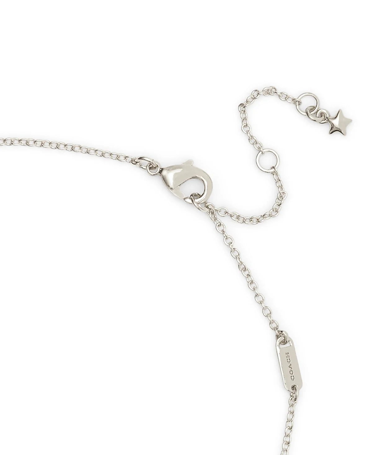 COACH Rhodium Signature C Lucite Short Pendant Necklace - Image 4