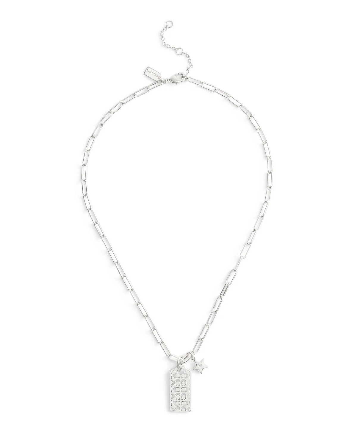 Coach Silver Quilted Cut Out Star Pendant Necklace - Image 2