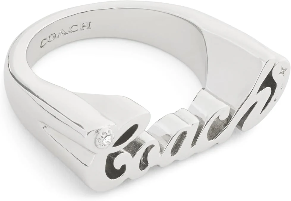 Coach Signature Name Plate Band Ring - Size 8