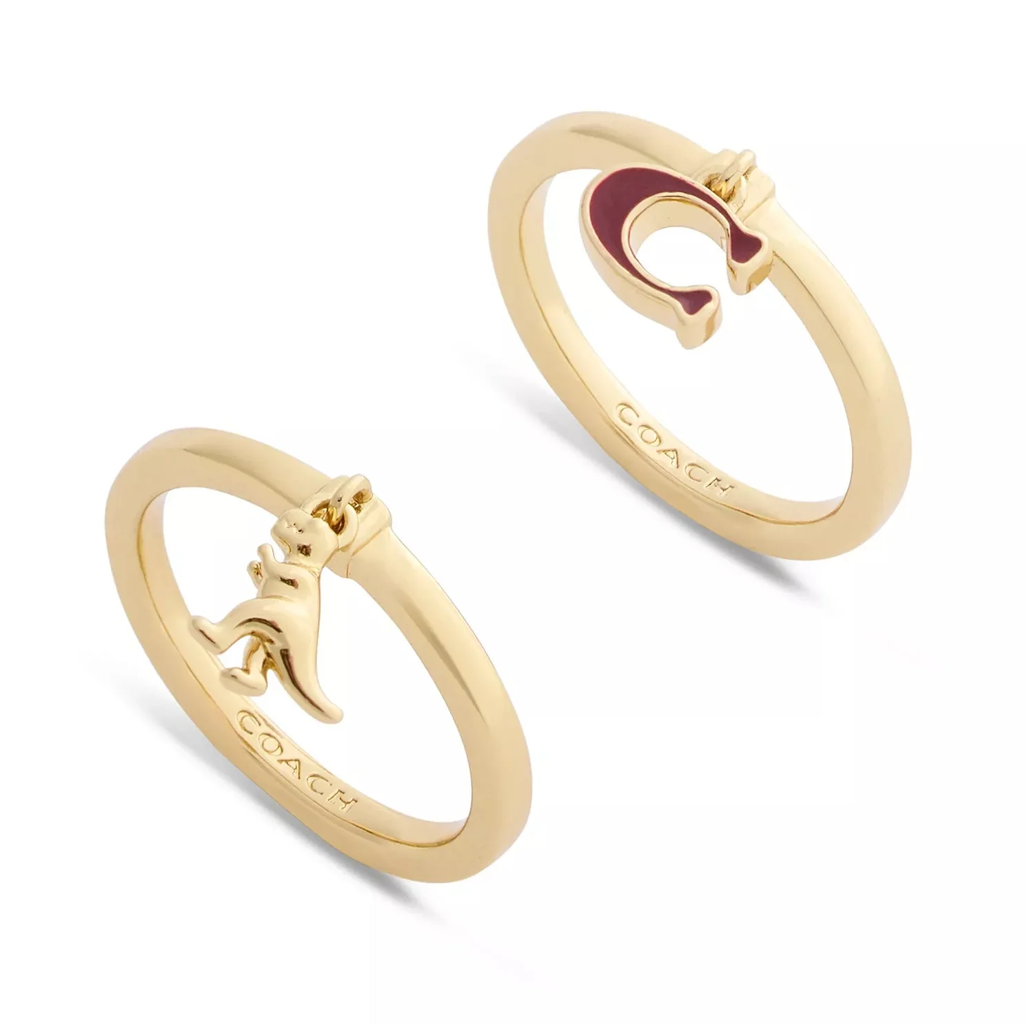 Coach Signature C Rexy Charm Duo Ring Set - Size 7 - Image 3