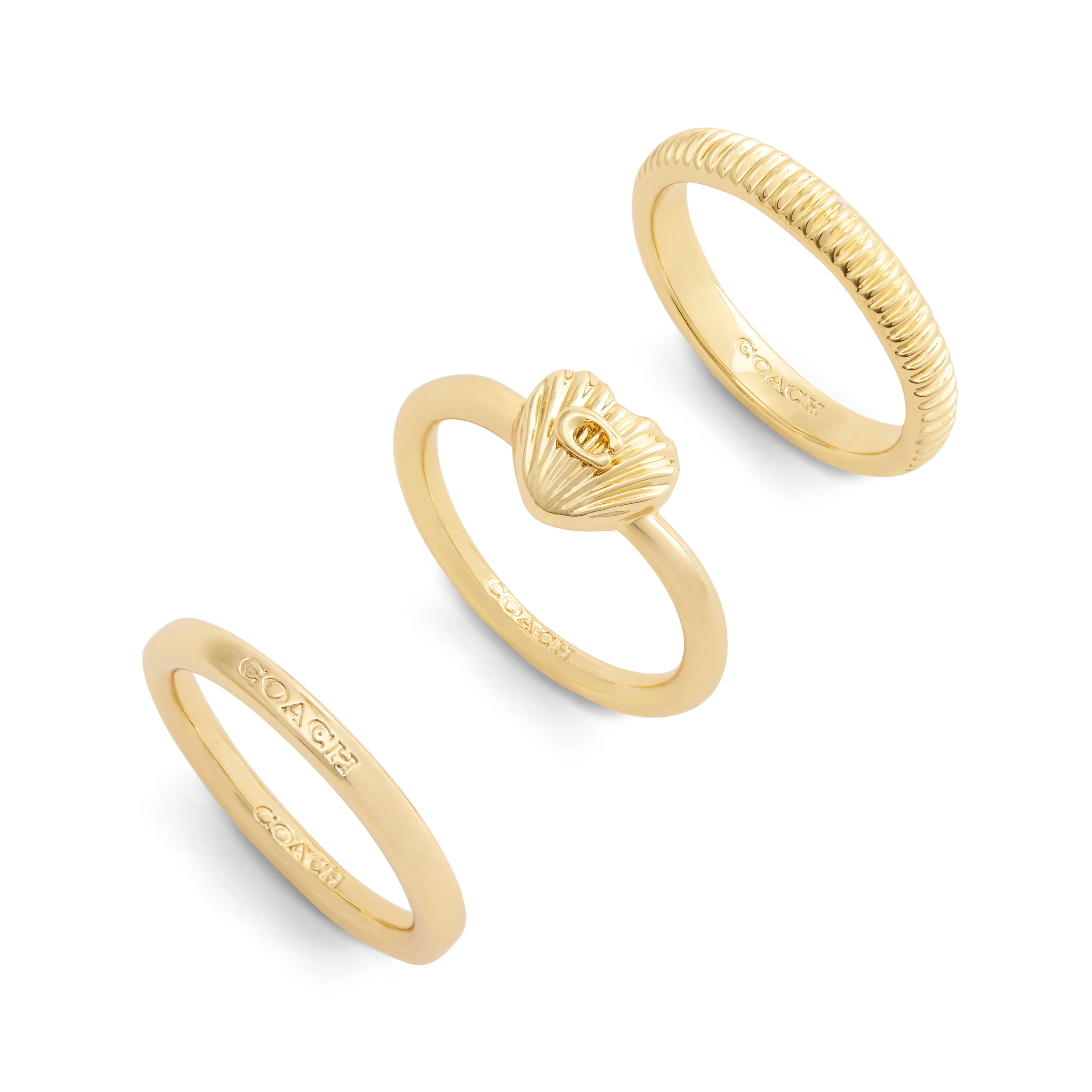 Coach Signature Heritage Trio Ring Set - Size 8 - Image 3