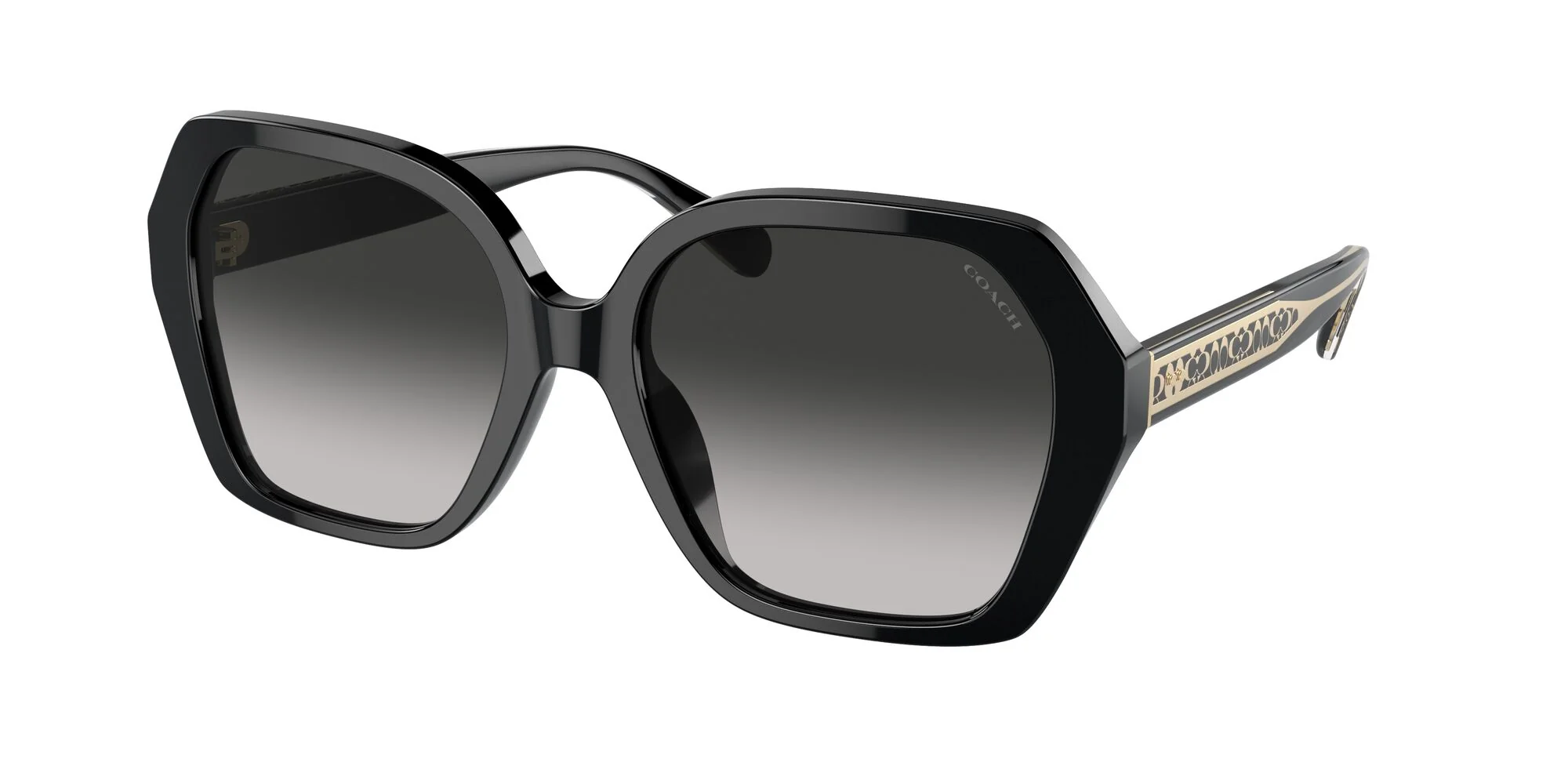 Coach Womens Non-Polarized Sunglasses - Black/Grey Gradient