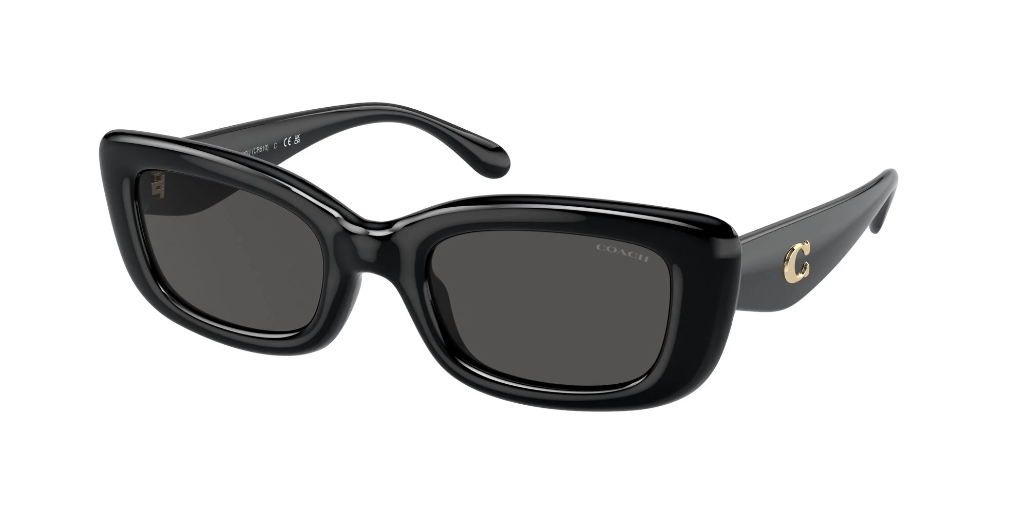 Coach Womens Non-Polarized Sunglasses - Black/Grey Solid