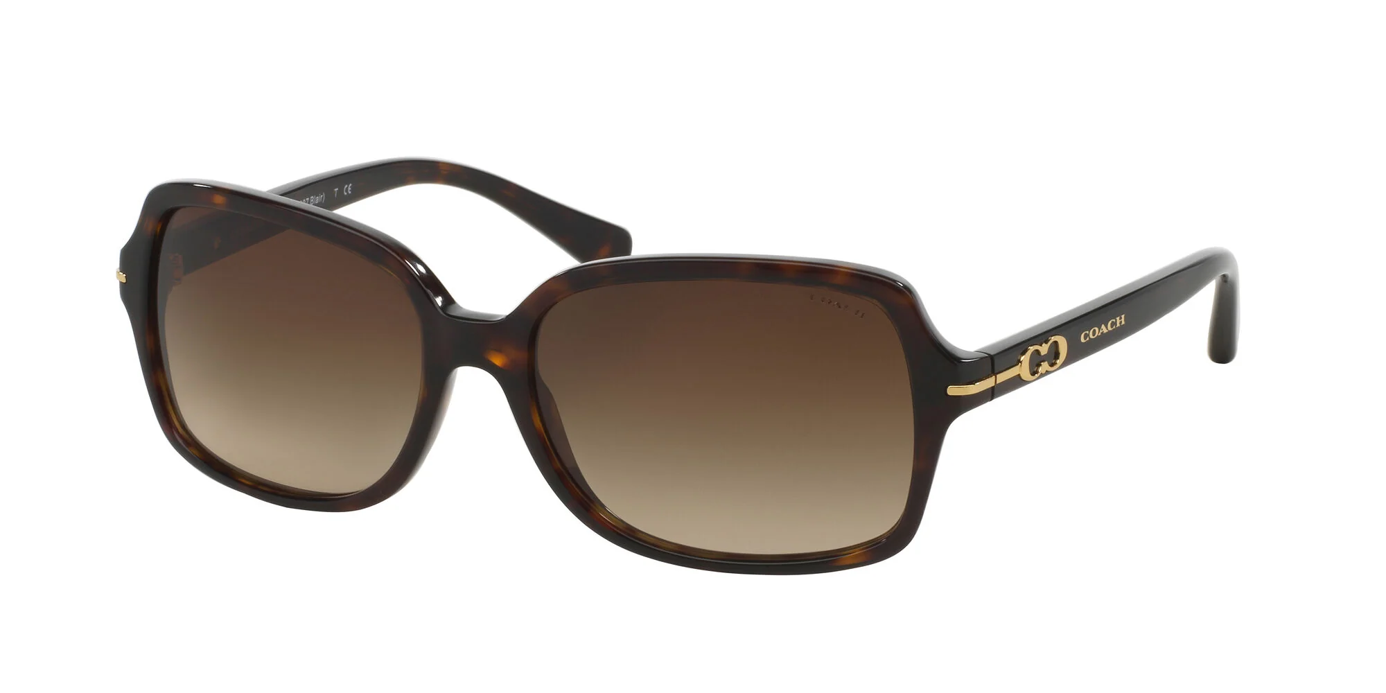 Coach Womens Blair Non-Polarized Sunglasses - Dark Tortoise/Brown Gradient