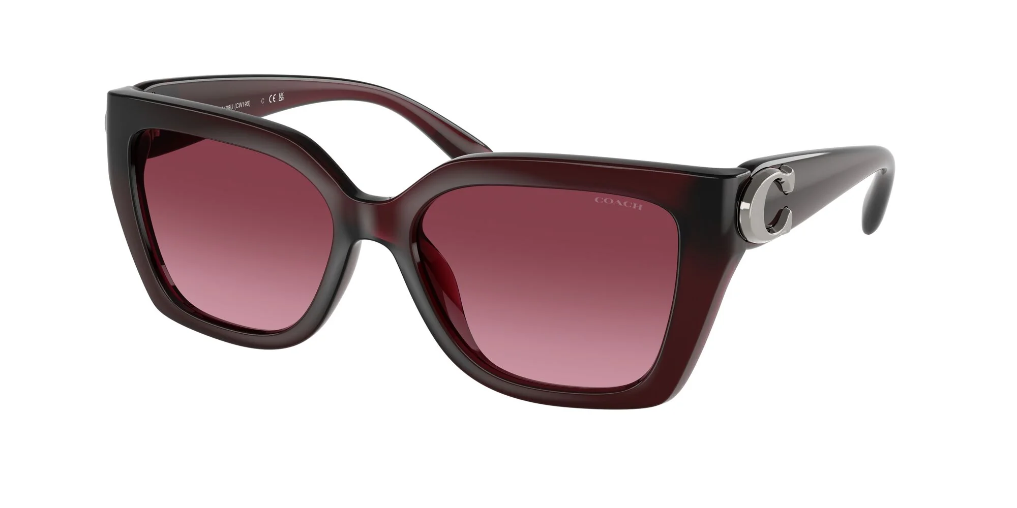 Coach Womens Non-Polarized Sunglasses - Milky Burgundy/Berry Gradient